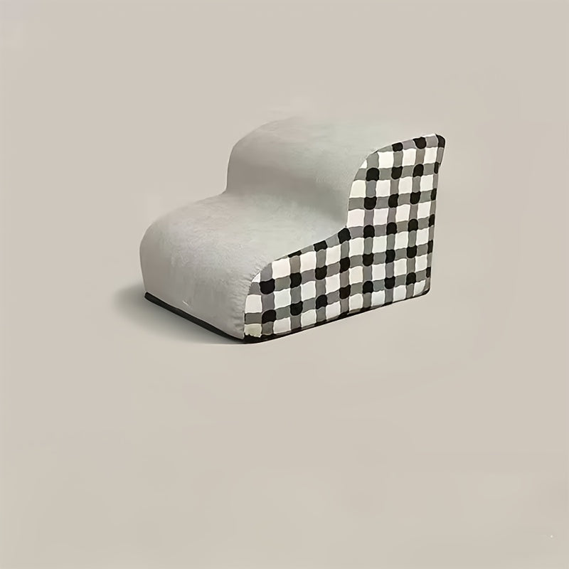 3-Step Polyester Pet Stairs with Non-Slip Base - Soft Fabric, Checkered Design, Ideal for Small and Medium Dogs & Cats, Removable Cover for Easy Cleaning, Pet Stairs | Checkered Pattern | Soft Fabric Stairs, Pet Stairs for Do