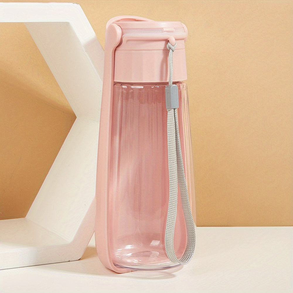 1pc Portable Pet Water Bottle For Dogs Cats, Plastic Pet Foldable Water Dispenser With Lanyard For Outdoor Walking Traveling