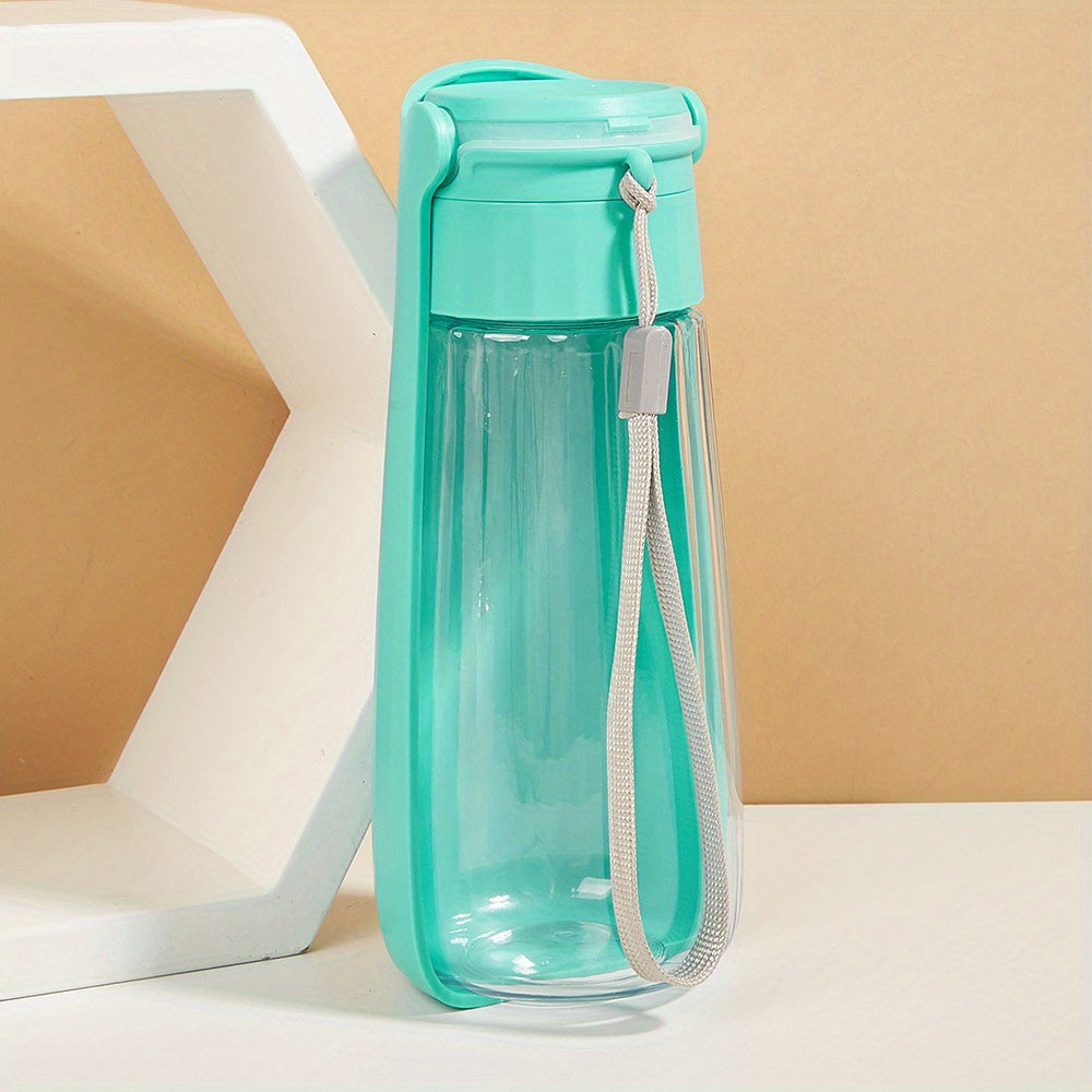 1pc Portable Pet Water Bottle For Dogs Cats, Plastic Pet Foldable Water Dispenser With Lanyard For Outdoor Walking Traveling