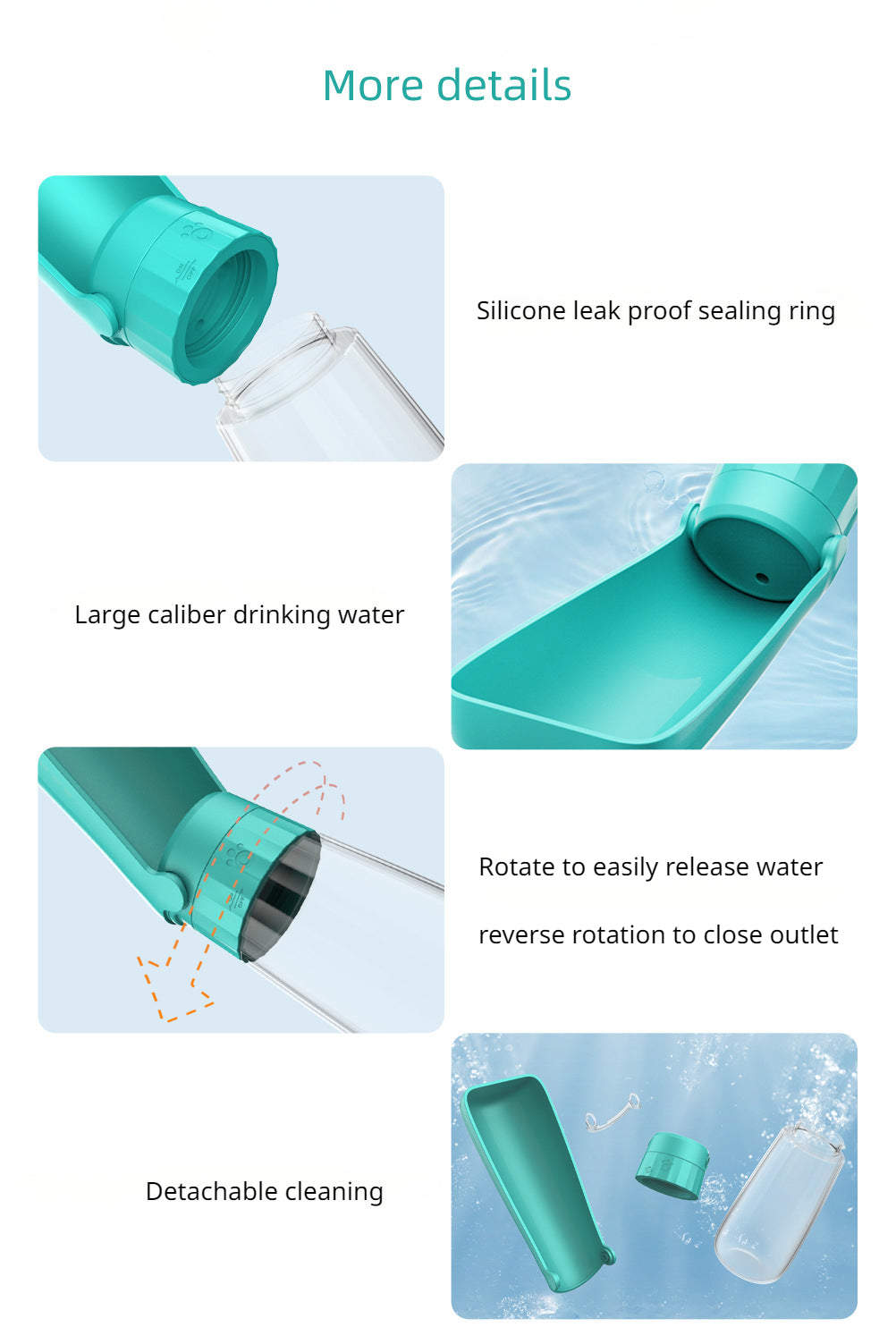 1pc Portable Pet Water Bottle For Dogs Cats, Plastic Pet Foldable Water Dispenser With Lanyard For Outdoor Walking Traveling