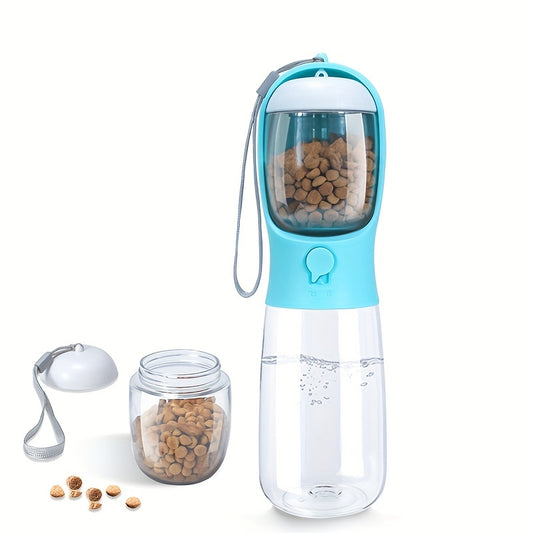 1pc Dog Water Bottle,Portable pet Water Bottle with Food Container, Outdoor Portable Water Dispenser, Leak Proof Portable Pet Water Bottles for Dogs, Puppy Water Dispenser with Drinking Feeder for Travel