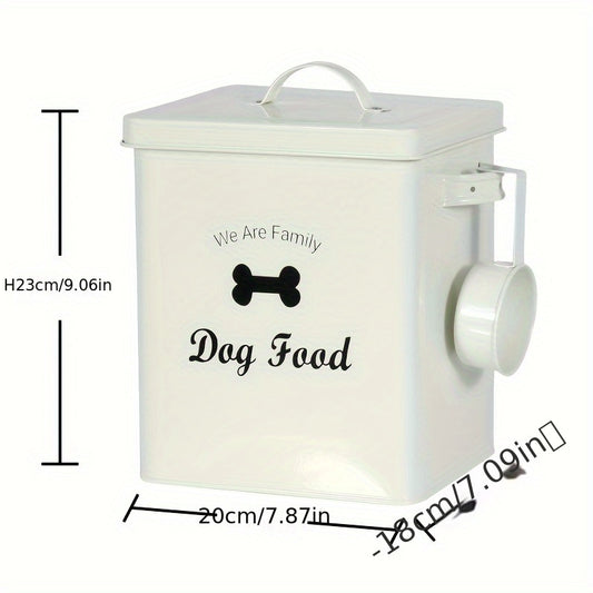 1pc Stainless Steel Pet Food Storage Bucket - Durable, Airtight, and Convenient with Spoon - Perfect for Fresh and Organized Dog and Cat Food Storage